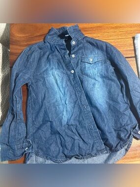 fabkids Denim-Style Button-Down Shirt - Blue